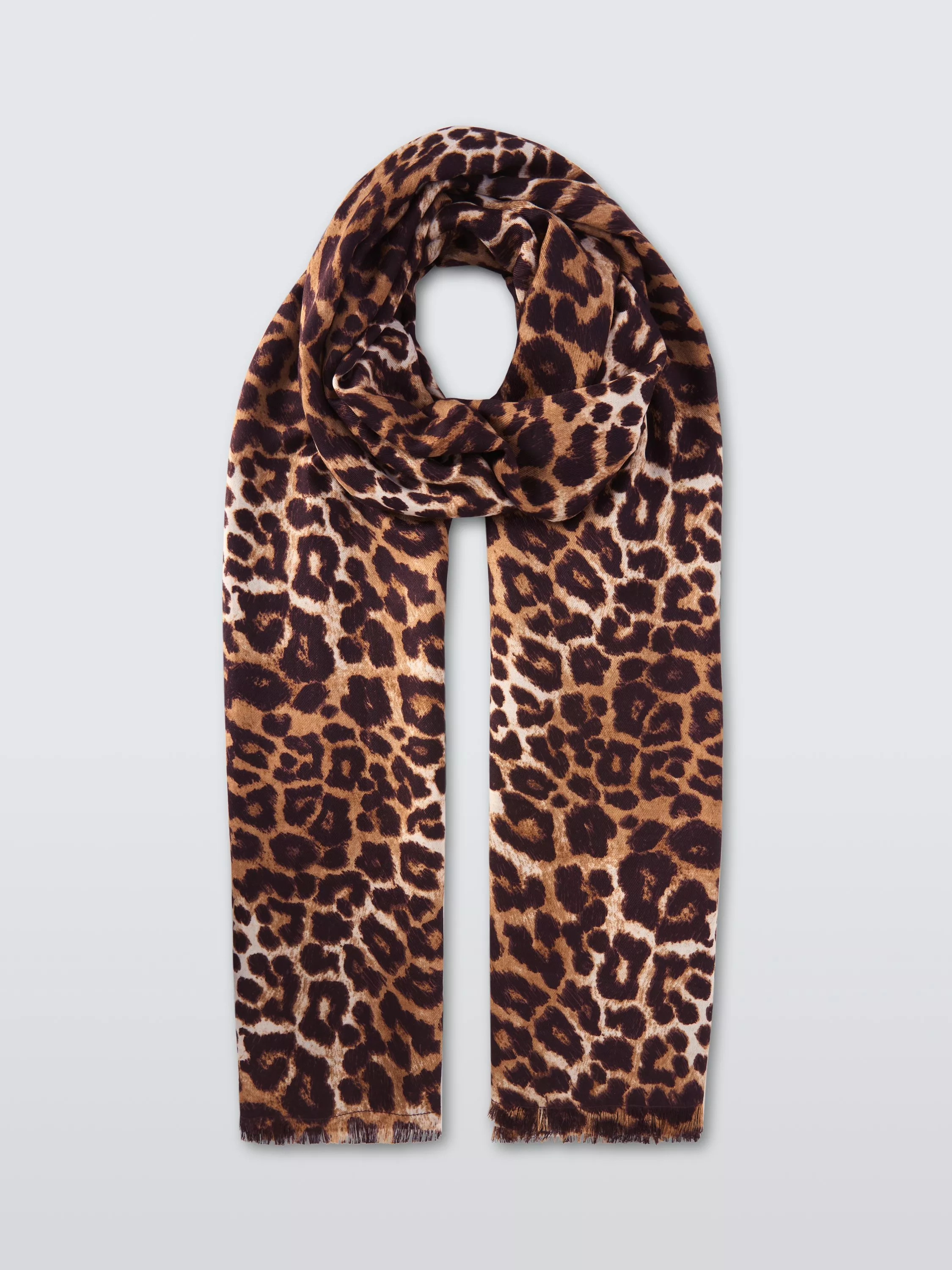 John LewisLeopard Print Scarf, Brown/Multi | John Lewis (UK)