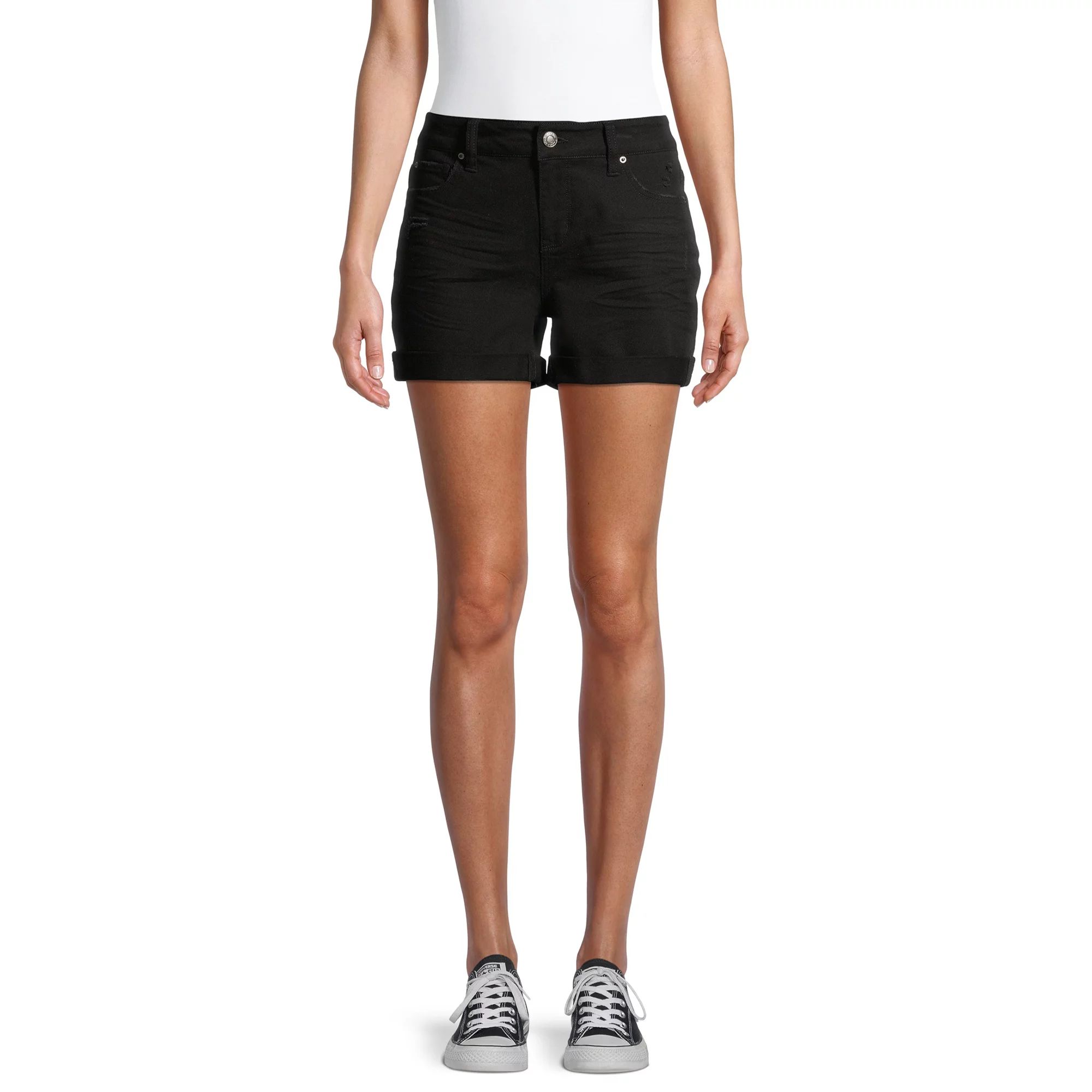 Time and Tru Women's Mid Rise Core Shorts | Walmart (US)