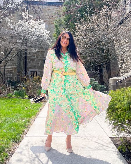 If spring was a dress it would be this beauty! A perfect dress for all things spring and summer! It’s currently on sale! You can shop this and some of my other favs linked on this post as well #springdresses #weddingguest #loftstyle #midsizefashion #fashionover40 #styleblogger #over50style #floraldress #curvystyle 

#LTKover40 #LTKsalealert #LTKmidsize