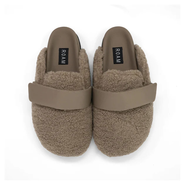 ROAM FUZZY LOAFER MULE OAT FAUX SHEARLING | ROAM