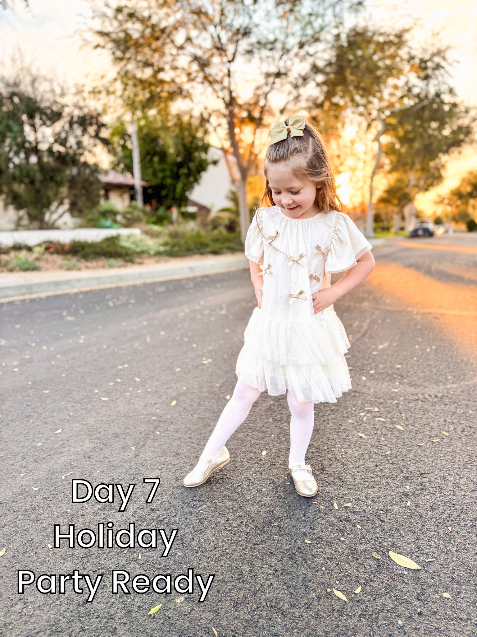 Holiday party ready in the sweetest little dress — perfect for Christmas parties, family photos, and festive gatherings. The bows, layered tulle, and classic holiday neutrals make this a go-to girls’ holiday outfit all season long 🤍

#LTKHoliday #LTKKids #LTKSeasonal