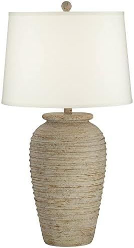 Austin Country Cottage Southwest Style Jug-Shaped Table Lamp 28" Tall Sand Tone Desert Ridged Cream  | Amazon (US)