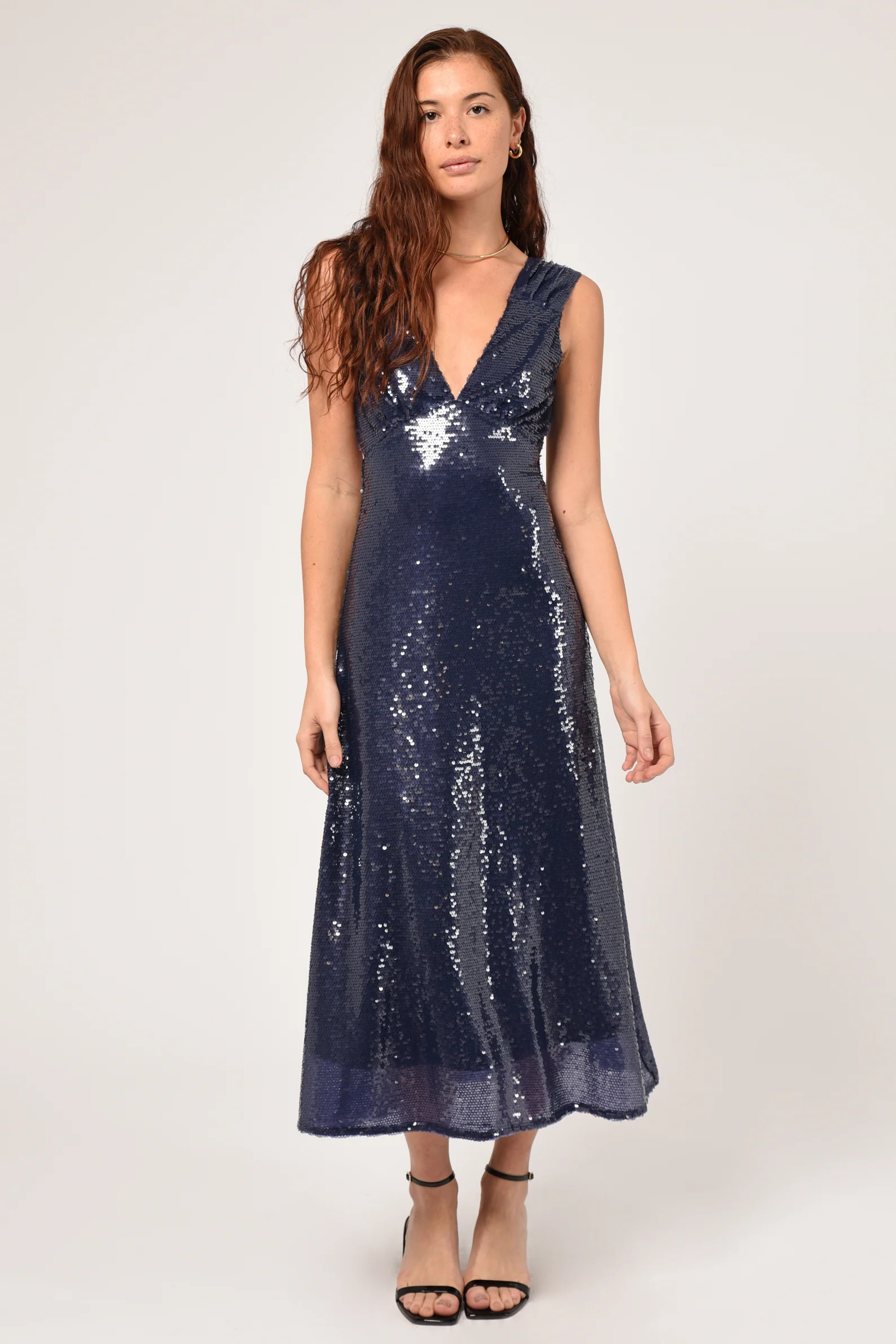Konnie Tie Back Midi Sequin Dress | Adelyn Rae