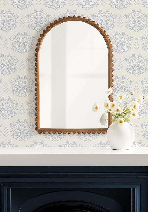 Kate and Laurel Beadbrook Modern Beaded Arched Mirror, 20 x 30, Rustic Brown, Transitional Arch W... | Amazon (US)