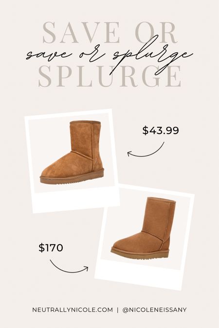 Save or splurge: Amazon vs UGG short suede winter boot. These boots from Amazon use faux suede & faux fur materials, they’re warm & comfortable, plus they’re the perfect affordable dupe to the popular UGG boots!

// winter boots, winter shoes, slippers, Amazon Fashion

#LTKFind #LTKshoecrush #LTKunder50