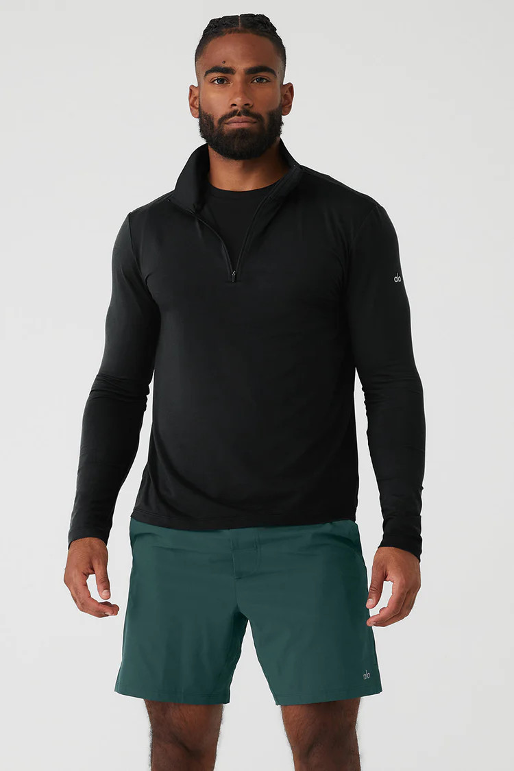 Conquer 1/4 Zip Reform Long Sleeve - Black | Alo Yoga (US)