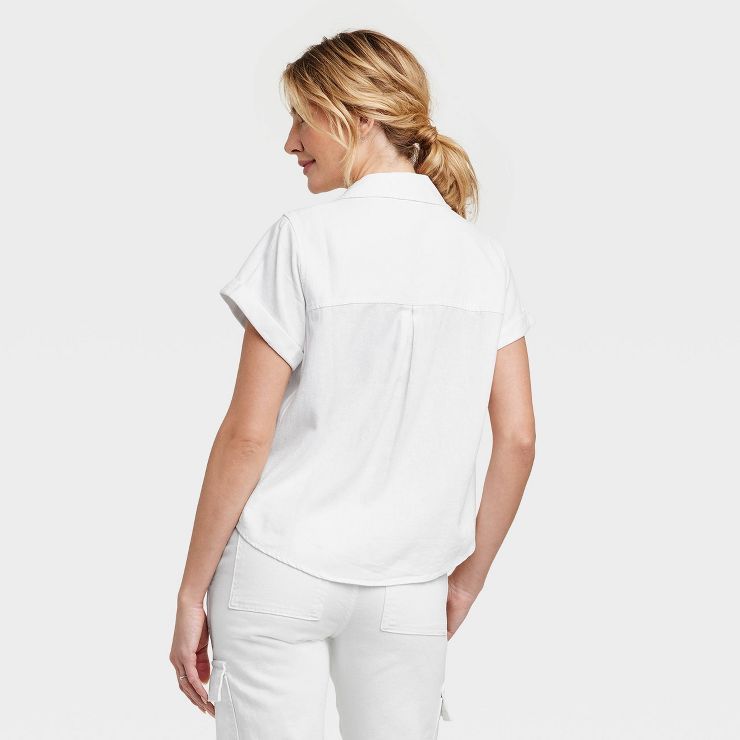Women's Linen Short Sleeve Button-Down Shirt - Universal Thread™ | Target