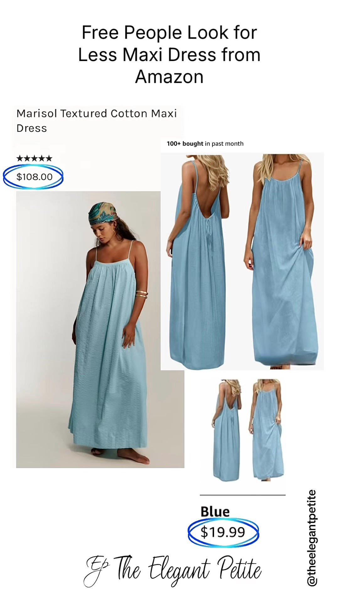 Free People Look for Less Maxi Dress from Amazon 
Follow me for more inspiration. Affordable fashion items with a touch of luxury.                          The definition of billowy and breezy, this maxi dress from is a featured free-flowing, shapeless style and textured cotton fabrication for endless effortless styling.
* Square neckline
* Skinny straps with ties at back
* Keyhole at back #elegantstyle #styleinspo
#designerinspired
#designeramazonfashion
#freepeoplelookforless

#LTKootd #LTKPetite
