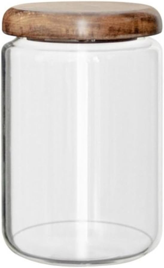 Glass Storage Jar with Wood Lids,Glass Containers Kitchen Food Canisters with Acacia Wood Lids Clear Glass Food Storage Jars for Kitchen, Glass Pantry Canister | Amazon (US)