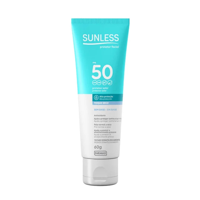 Protetor Solar Facial Sunless Sem Cor FPS 50 com 60g | Drogasil BR