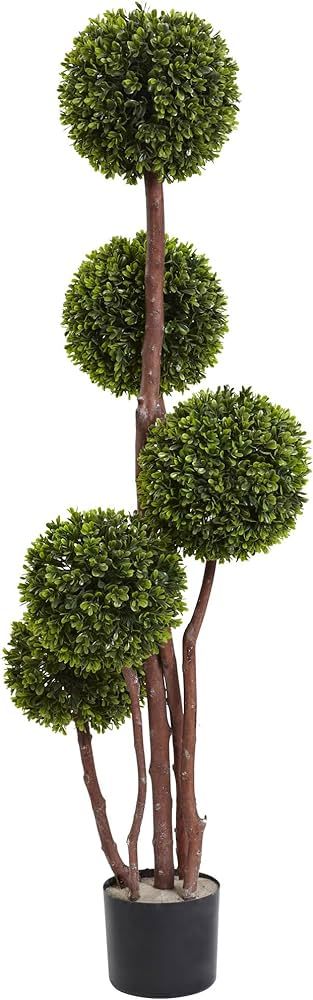 Nearly Natural 4ft. Boxwood Topiary Tree UV Resistant (Indoor/Outdoor) | Amazon (US)