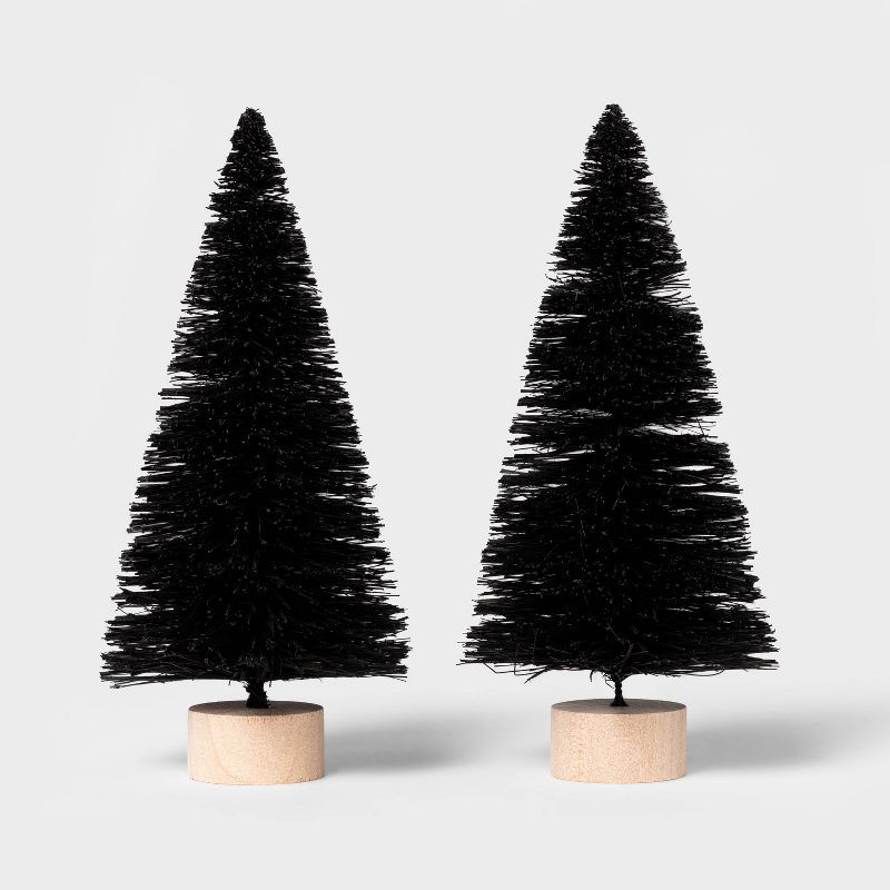2pk Black Bottle Brush Halloween Artificial Tree - Hyde &#38; EEK! Boutique&#8482; | Target