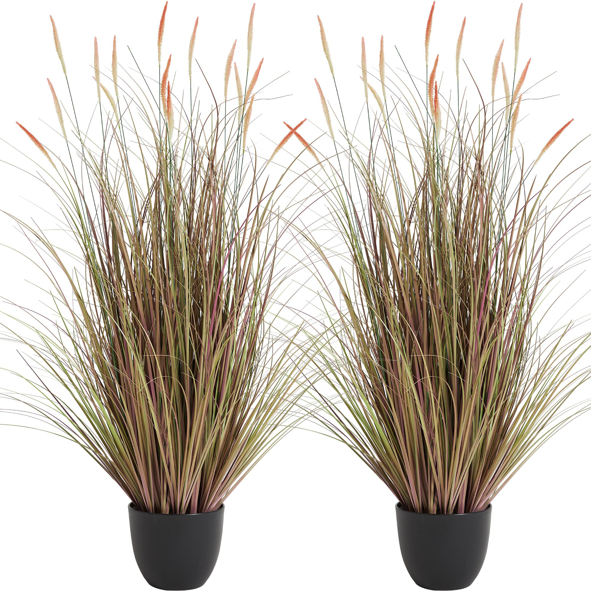 KOL 4ft 2-Pack Artificial Cattail Reed Grass, 47.2’’ Artificial Indoor Outdoor Fake Onion Gra... | Amazon (US)