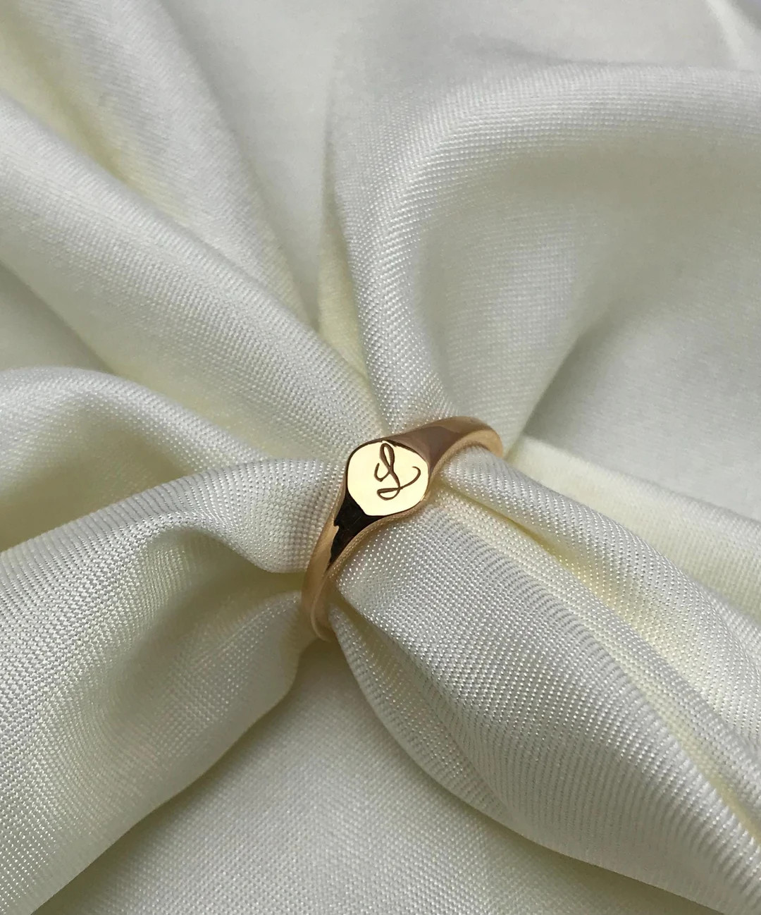 Custom Oval Signet Ring: Engraved Initial, Sterling Silver Gold Vermeil - Etsy Canada | Etsy (US)