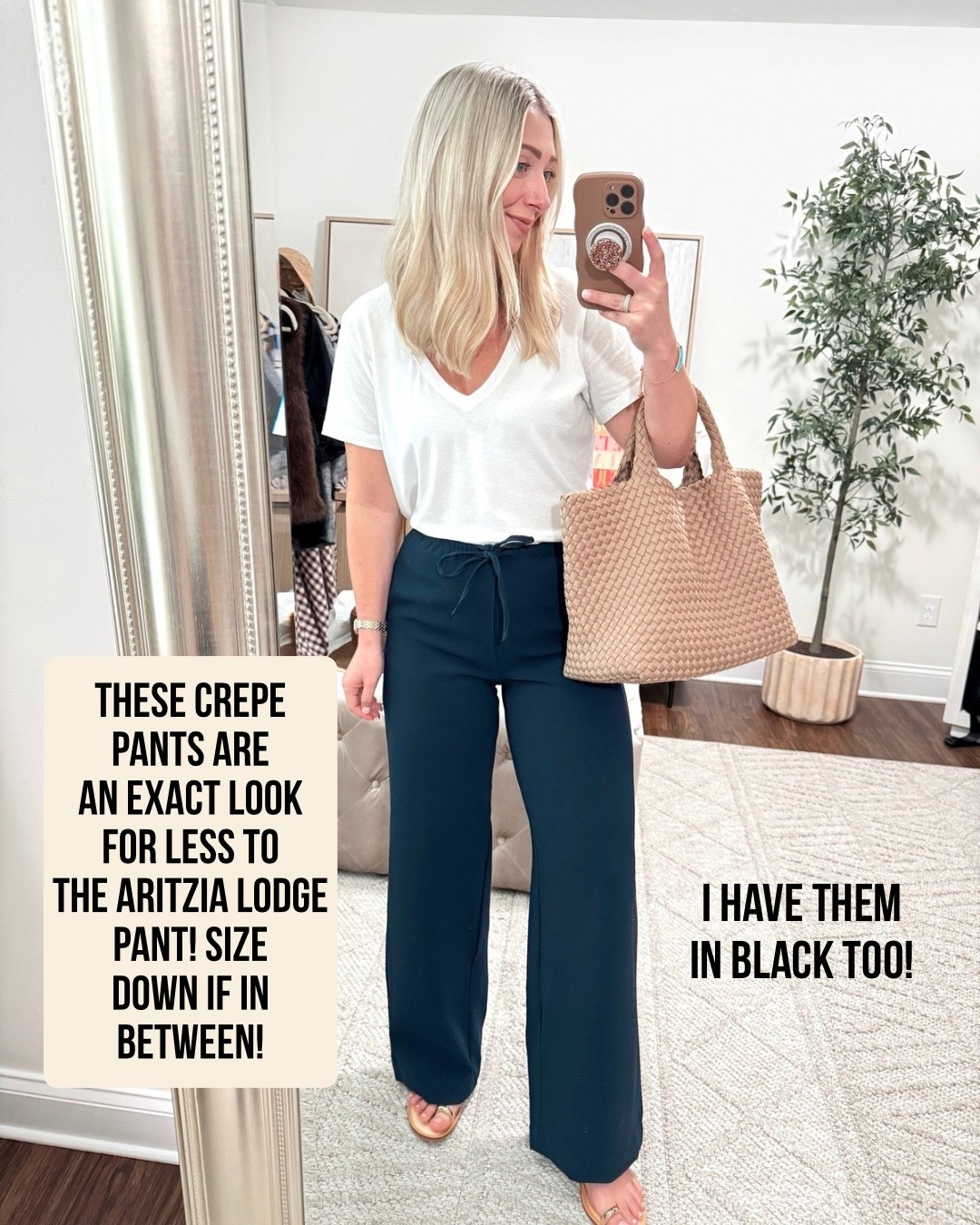 ‼️💁🏼‍♀️I have wanted the viral Aritzia Lodge crepe pants for over a year, but 1. I didn’t want to spend $138 and 2. I was between two sizes and they didn’t fit “just right” so I waited and I’m SO glad I did! I finally found a look for less and they’re SO GOOD!!! 💙  Size down if in between (Size 4 for reference wearing size XS regular length 5’4”)

Aritzia, loft, travel pants

#LTKdayinmylife #LTKPetite #LTKootd