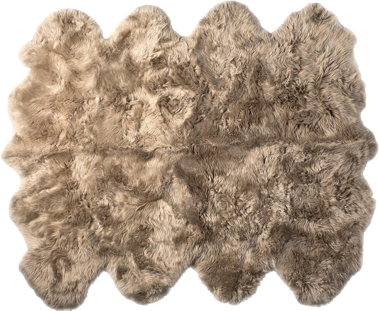 Natural Sheepskin Rug with Thick and Lush 2.5 Inch Pile | Hypoallergenic Sheep Fur Rug with Anti-... | Amazon (US)
