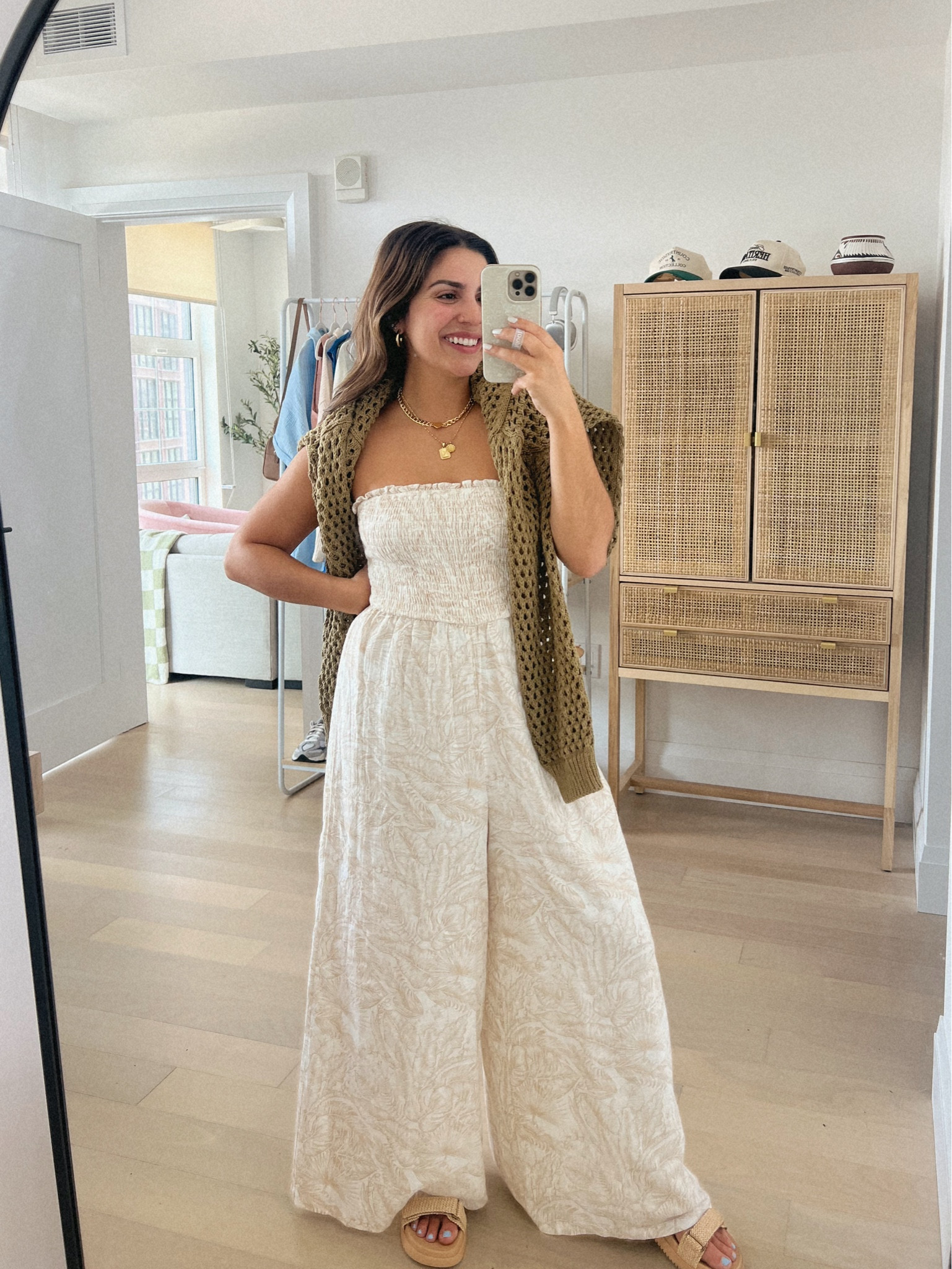 This jumpsuit is a DREAM - looks like a maxi bc of the wide legs but is so much more comfortable than a dress! Love throwing this on for girls night, date night, baby shower, etc. 

True to size, M! 30-70% off for MDW 

#LTKSeasonal #LTKSaleAlert #LTKFindsUnder50
