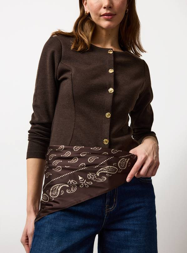 Chocolate Paisley Print Satin Scarf One Size | Tu Clothing