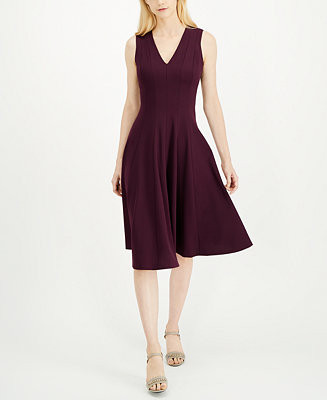 V-Neck Midi Dress | Macy's
