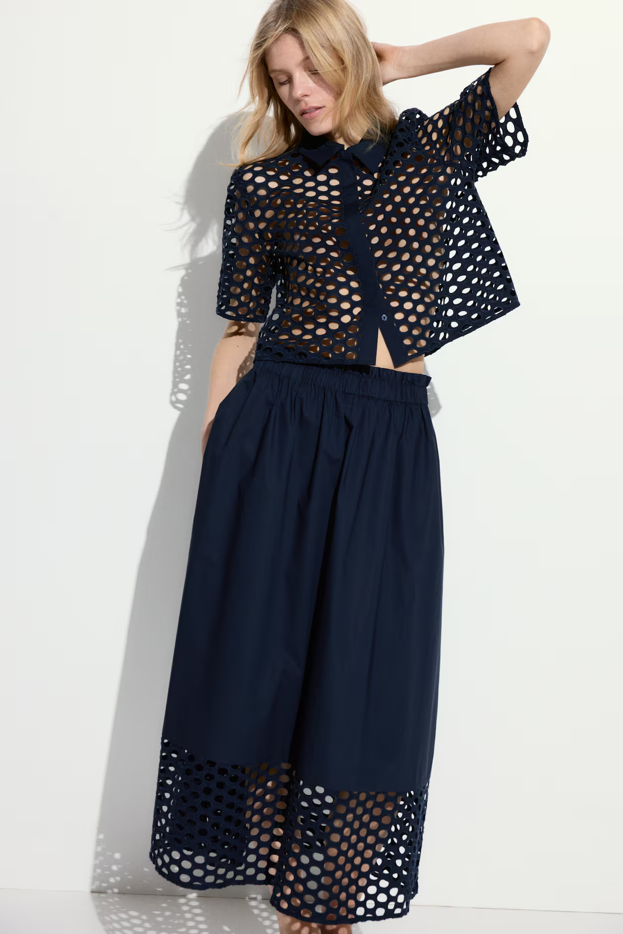 Skirt with Eyelet Embroidery | H&M (US + CA)