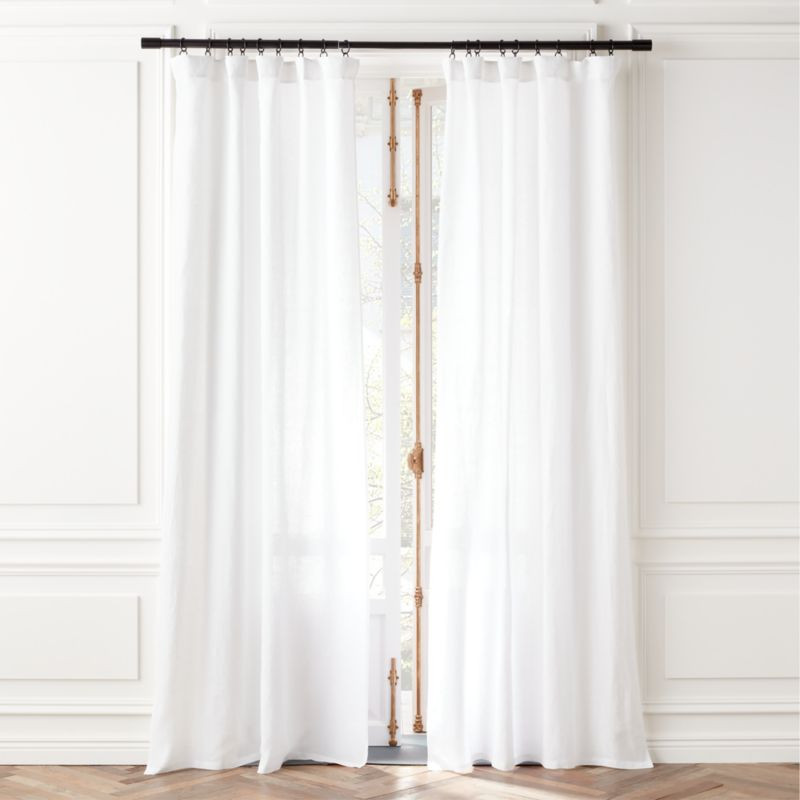 EUROPEAN FLAX-Certified Linen White Window Curtain Panel 48''x84'' + Reviews | CB2 | CB2