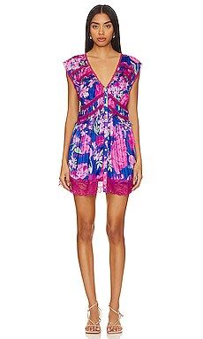 Free People Spring Fling Mini Dress in Ultra Violet Combo from Revolve.com | Revolve Clothing (Global)