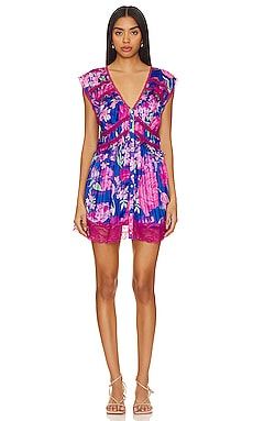 Free People Spring Fling Mini Dress in Ultra Violet Combo from Revolve.com | Revolve Clothing (Global)