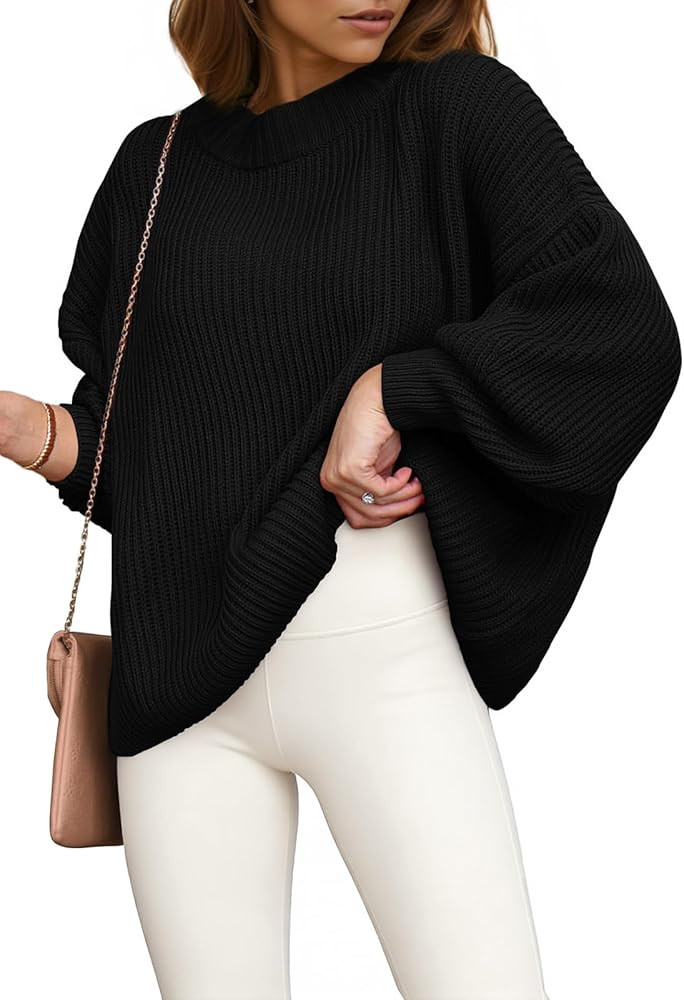 PRETTYGARDEN Womens Sweaters Spring 2026 Oversized Chunky Knitted Pullover Sweater Casual Long Sl... | Amazon (US)