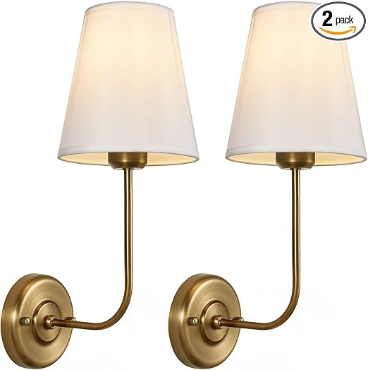 Passica Decor Wall Sconces Set of 2 Pack Antique Brass Vintage Industrial Wall Lamp Light Fixture... | Amazon (US)
