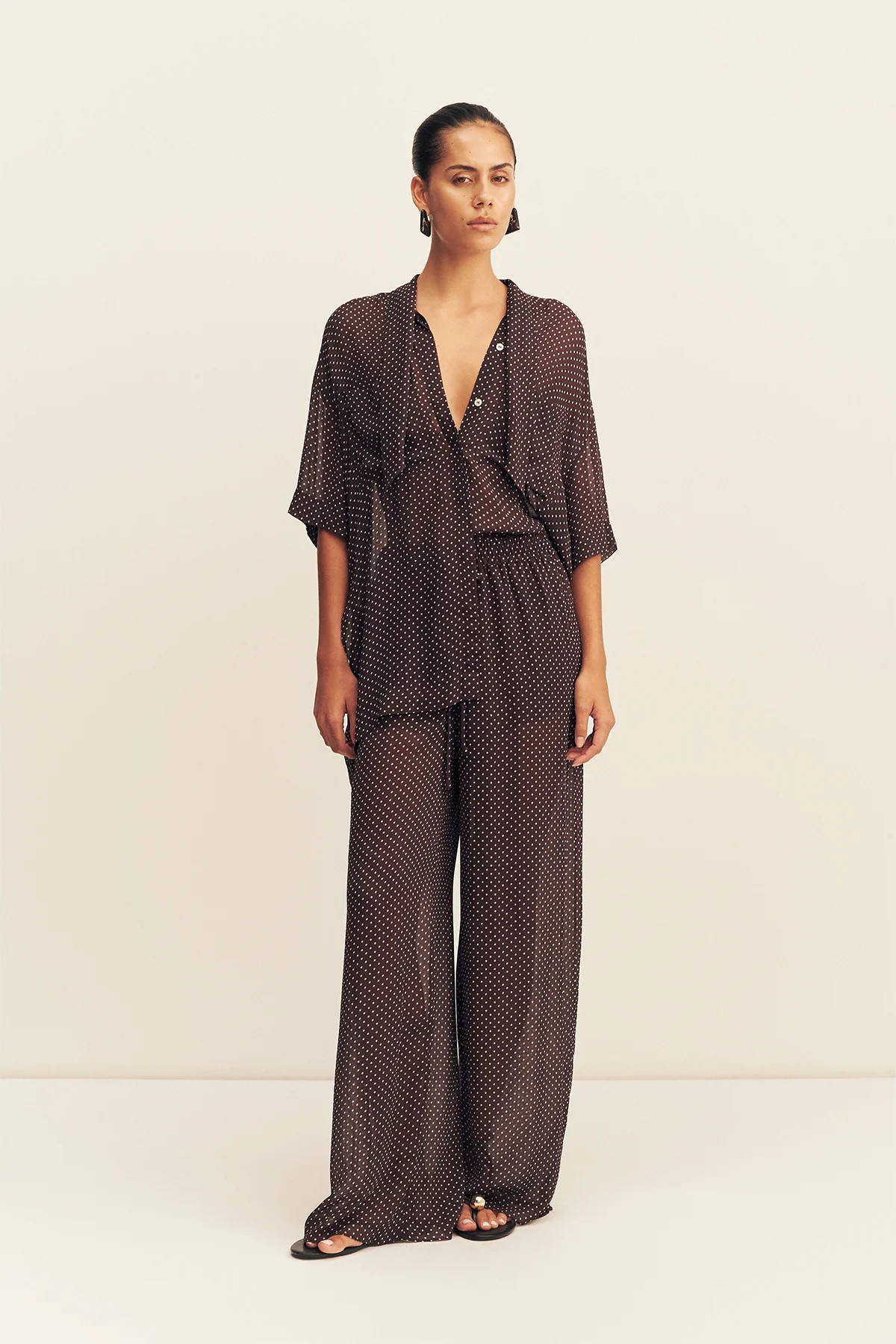 Maddox Drawstring Pant | Ristretto/Sky | Pants | Shona Joy | Shona Joy
