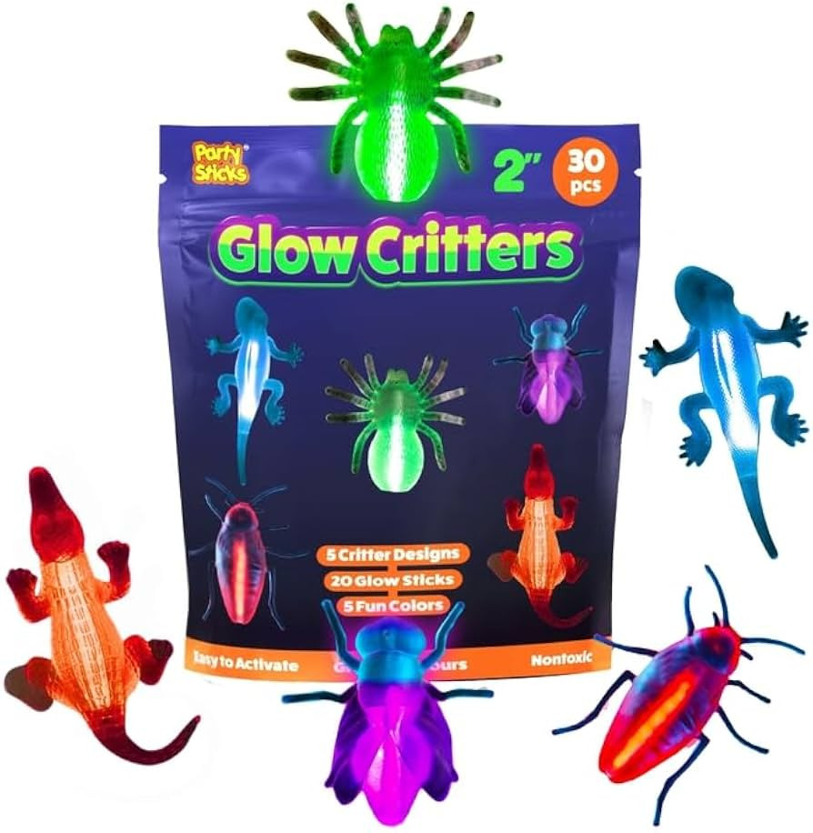 Glow Critters Easter Egg FIller & Basket Stuffer - Glow Sticks Party Favors - Glow in The Dark Pa... | Amazon (US)