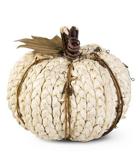 K&K Interiors Collectibles and Figurines - Cream Pumpkin Braided Corn Husk 5.25'' Decor | Zulily