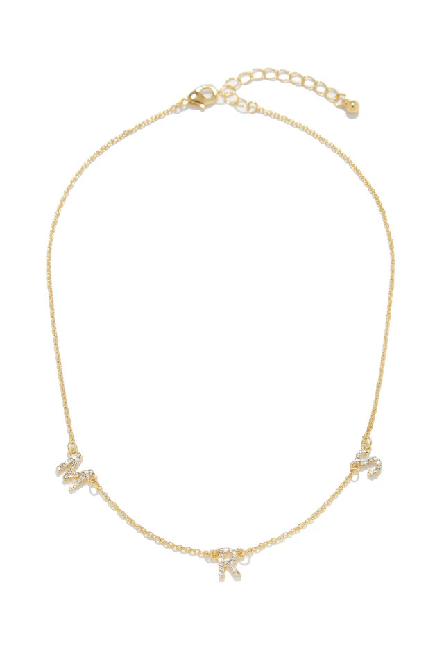 Miss Lola | Future MRS Gold Embellished Necklace | MISS LOLA