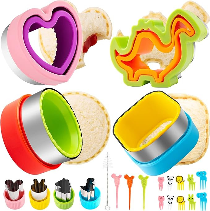Sandwich Cutter for Kids 22 Piece (MEDIUM), Nifogo Cookie Cutters and Sealer Set, Bread Decruster... | Amazon (US)
