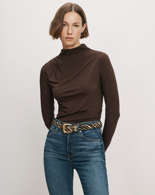 Mylie Mock-Neck Top | Veronica Beard