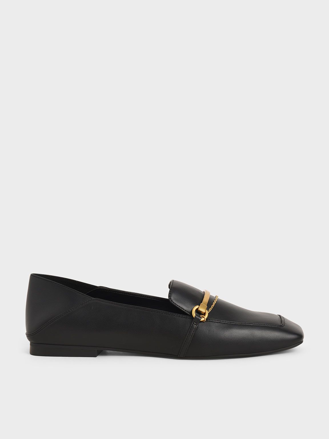 Metallic Accent Loafers
 - Black | CHARLES & KEITH (US)
