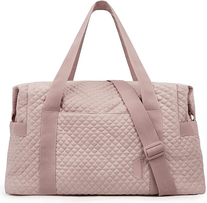 Amazon.com | Weekender Bags for Women, BAGSMART Gym Bag with Yoga Mat, Travel Duffle Overnight Ba... | Amazon (US)