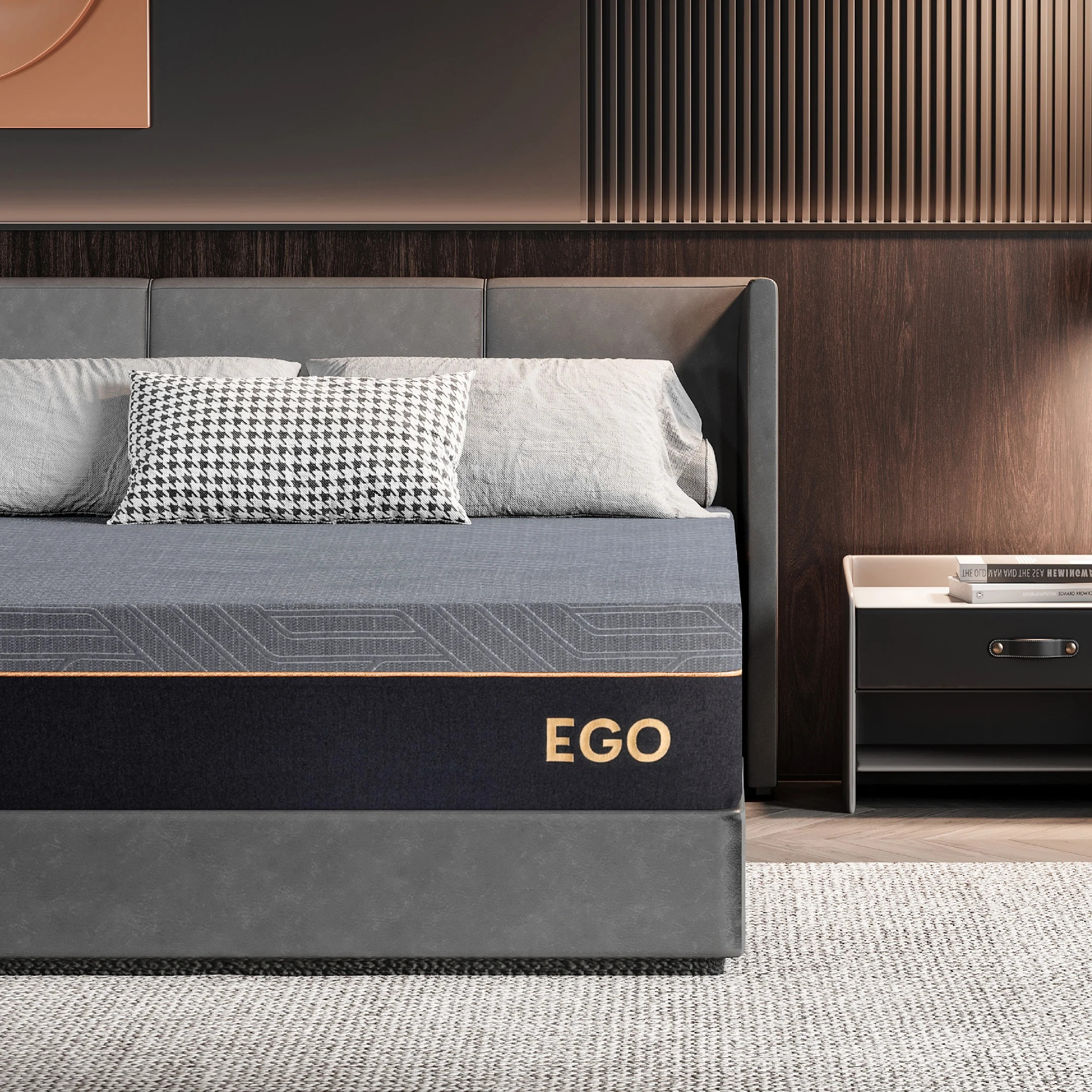 MLILY Ego Black 12 inch Gel Memory Foam Mattress, King Mattress in a Box, Medium | Walmart (US)