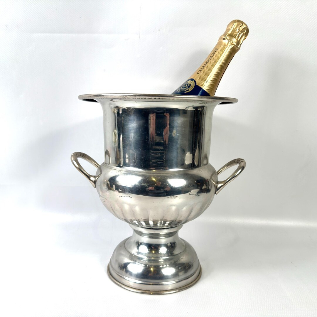 Vintage Silver-Plated Champagne Bucket – Two-Handled Wine Cooler, 25 cm | Etsy (US)