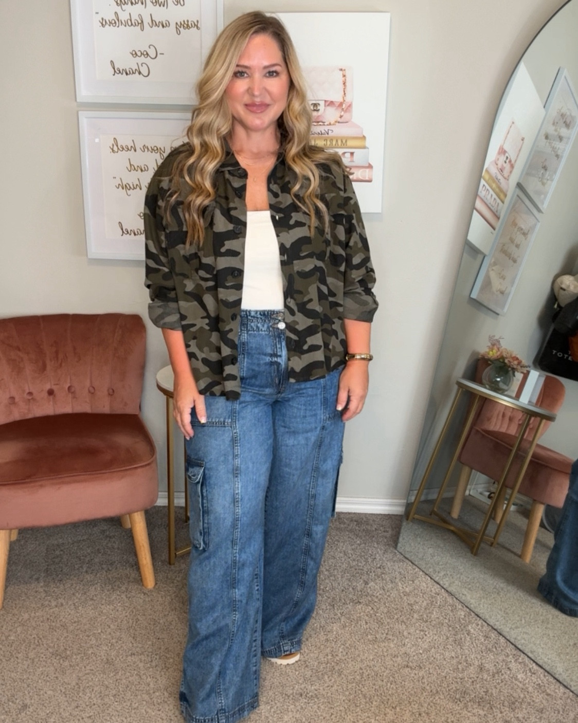 Camo Shirt size xl 
Jeans all size 14 short
Graphic tee size xl 
Green jacket (currently sold out) size large 
Booties-linking similar 
Sweater size xl 

#LTKOver40 #LTKMidsize #LTKStyleTip