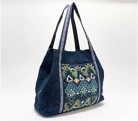 America & Beyond Triple Entry Embellished Shoulder Bag - QVC.com | QVC