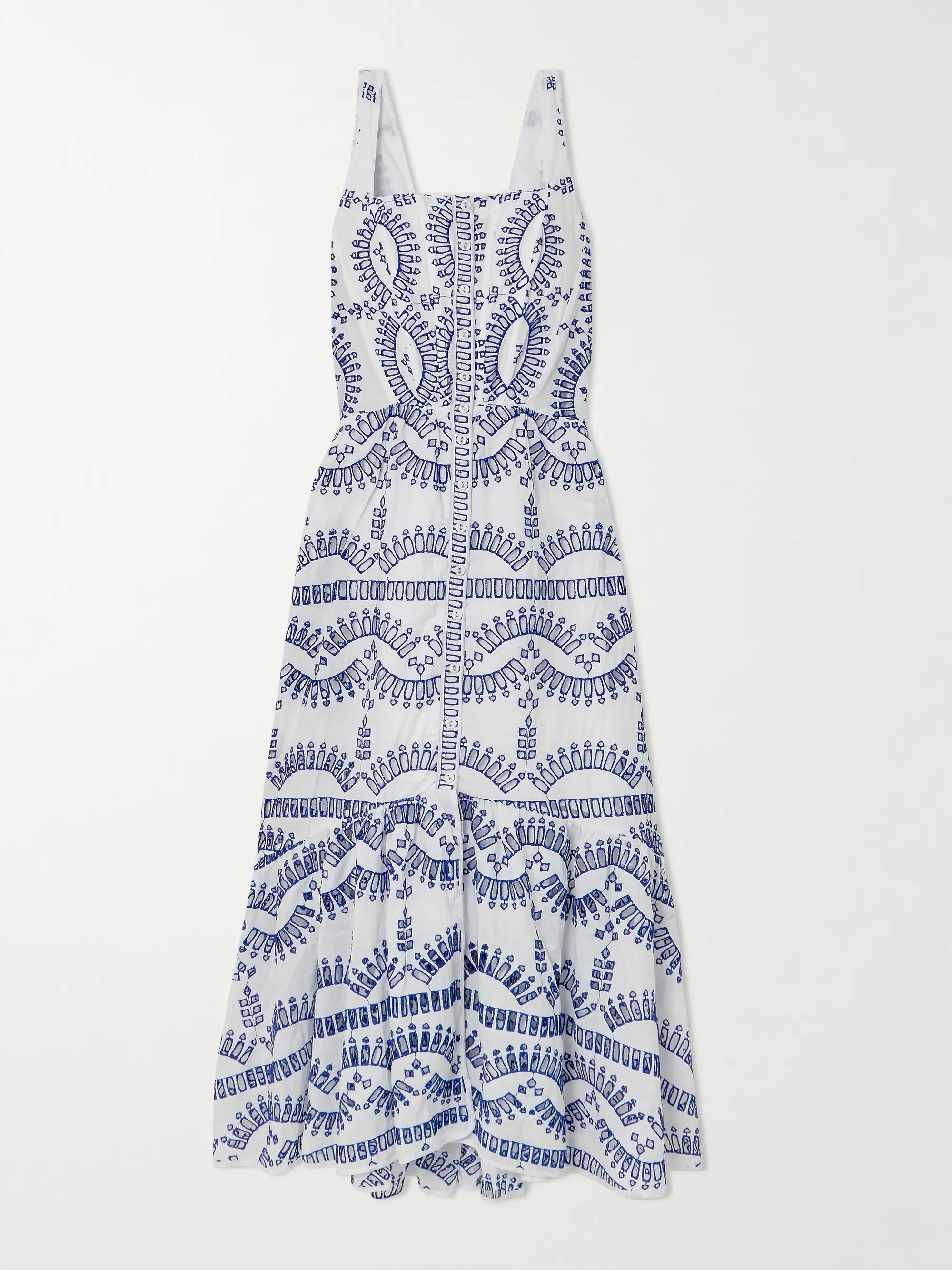 CHARO RUIZNissy smocked scalloped broderie anglaise cotton-blend midi dress | NET-A-PORTER (UK & EU)