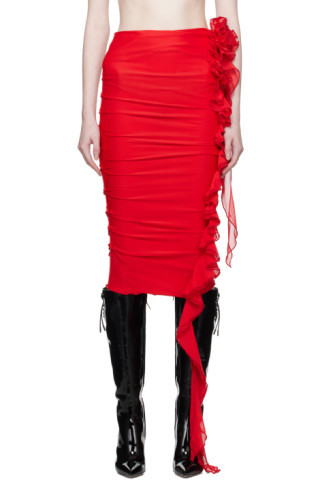 Red 'The Colt' Midi Skirt | SSENSE