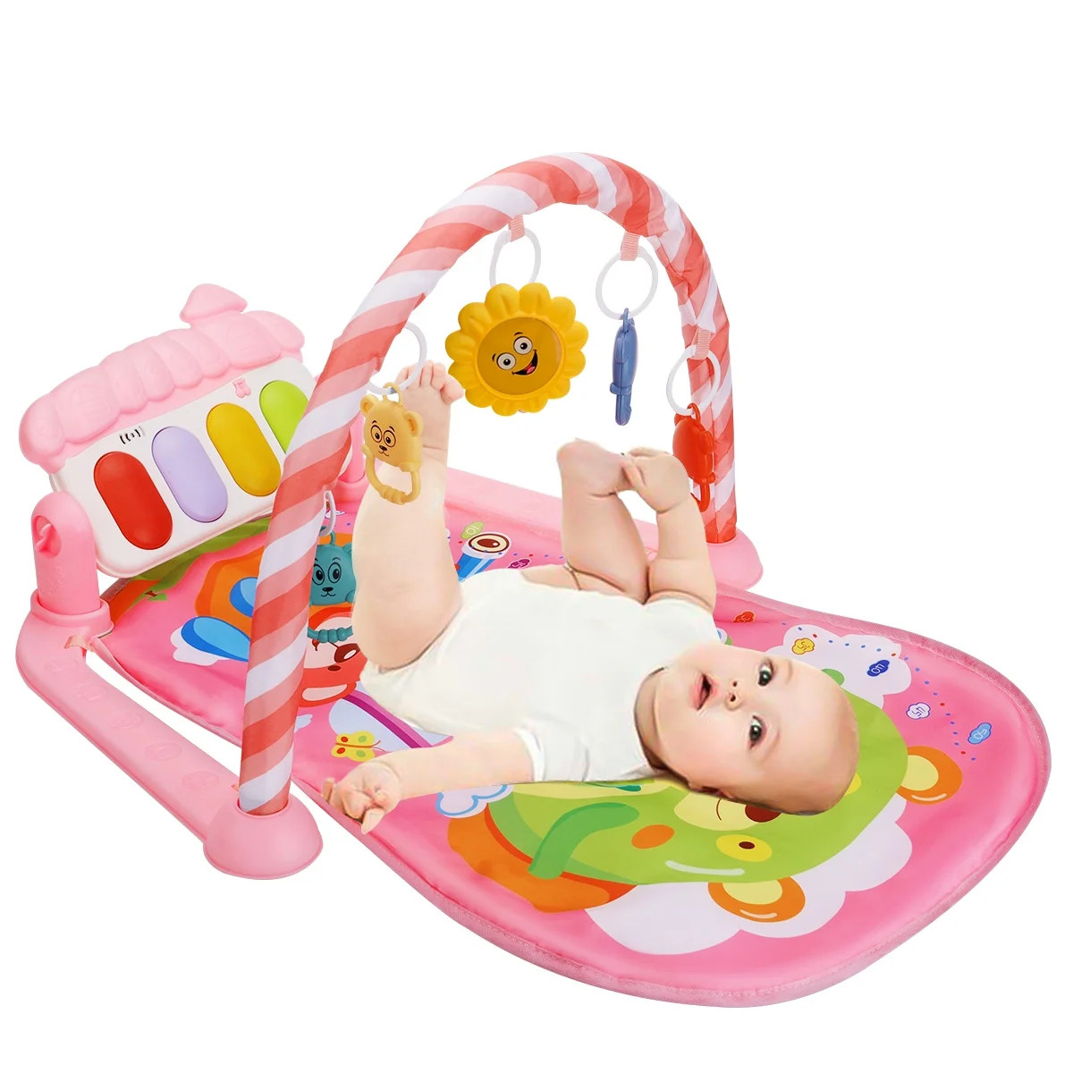 Baby Play Mat, Activity Gym Play Mat Center with Musical Play Piano and Hanging Rattles Toys, for... | Walmart (US)