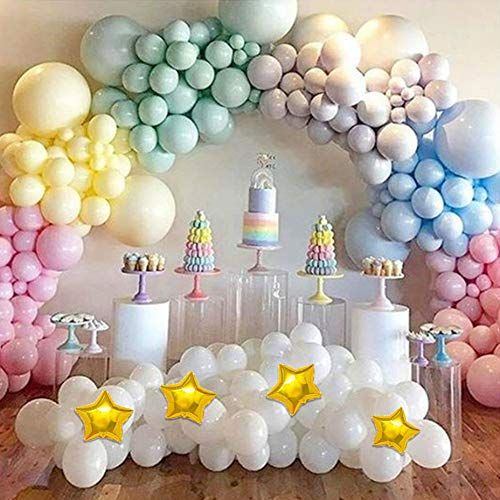 Magical Unicorn Rainbow Macaron Balloons Garland Arch Kit for Pastel Baby Shower Birthday Ice Cream  | Amazon (US)