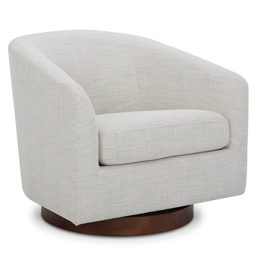 CHITA Swivel Accent Chair, FSC Certified Upholstered Fabric Barrel Chair for Living Room, Ivory | Amazon (US)