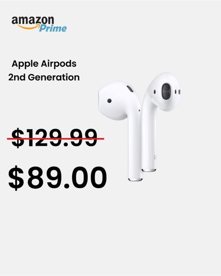 apple airpods on sale for amazon prime day - grab this deal while supplies last! such a steal deal and worth the price! great for working out in, office calls or walking and listening to a podcast! ♥️

#LTKsalealert #LTKxPrimeDay #LTKunder100