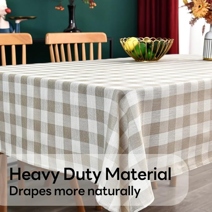 Gingham Tablecloth Rectangle Table Cloth Heavy Duty Cotton Checkered Table Cover for Spring Picni... | Amazon (US)