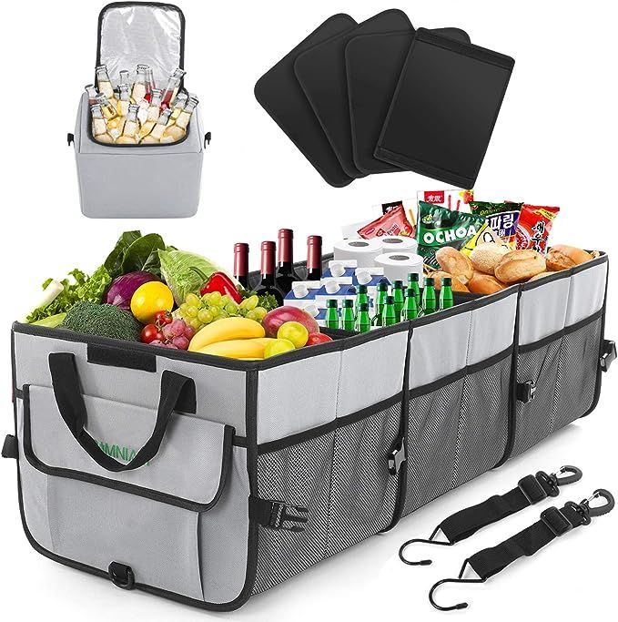 SIMNIAM Car Trunk Organizer with Cooler Bag - 92L Super Capacity Multi Compartments Collapsible C... | Amazon (US)
