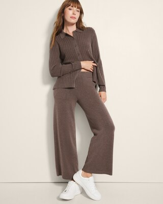 Women's Wide-Leg Sweater Pants in Brown size XL | Soma | SOMA